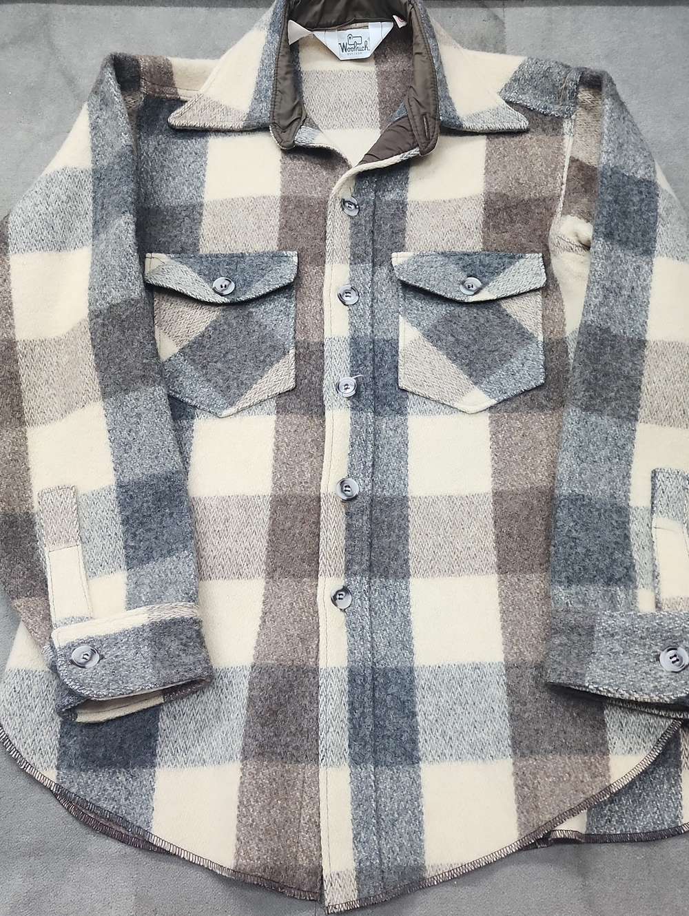 Vtg Woolrich CPO Plaid wool shirt-jacket